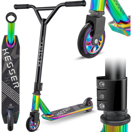 KESSER Stunt Scooter Kickscooter für Kinder X-Limit rainbow