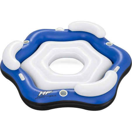 Bestway Hydro-Force 3-Personen -Badeinsel X3 Luftmatratze Schwimmliege Strand 199 x 176 cm