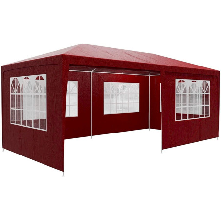 KESSER Pavillon 3x6m Rot Partyzelt Gartenzelt Festzelt Gartenpavillon Bierzelt Zelt