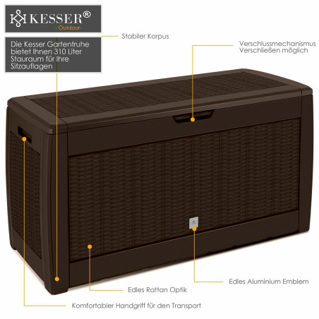 KESSER Caisse de Rangement 310L Marron