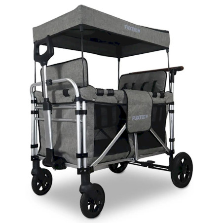 FUXTEC FX-CTXL900 chariot XL pour 4 enfants gris premium