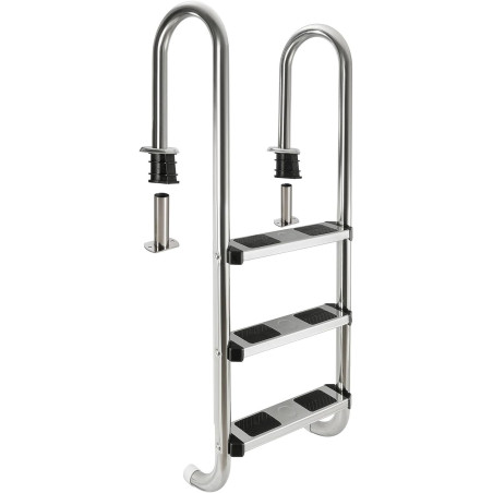 AREBOS Echelle de Piscine en Acier Inoxydable 3 Marches