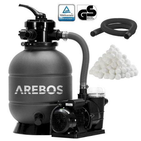 AREBOS Filtre a Sable avec Pompe 400W Gris