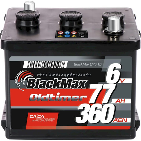 BlackMax Oldtimer Batterie Starterbatterie 6V 77Ah 360A/EN