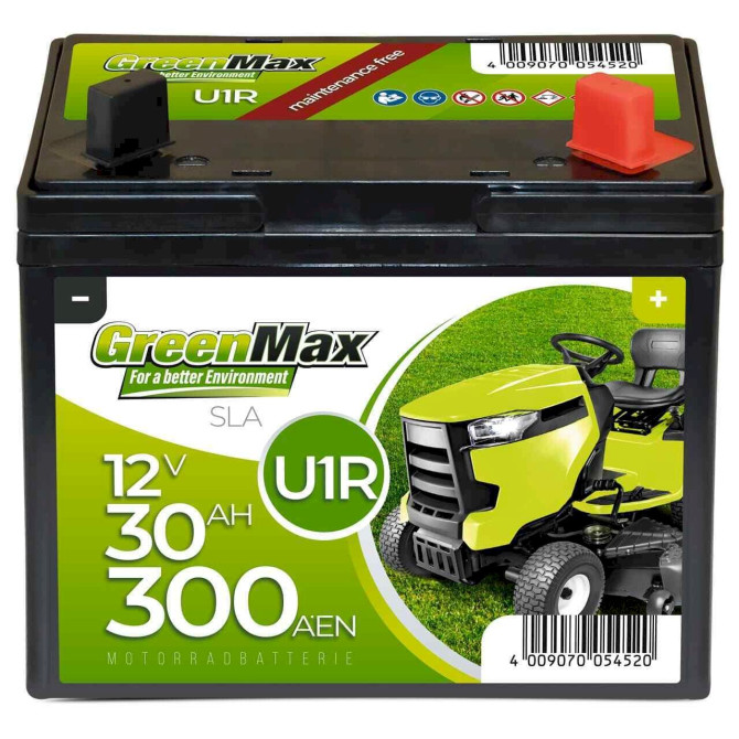 GreenMax U1R Rasenmäher Batterie 12V 30Ah 300A Aufsitzmäher