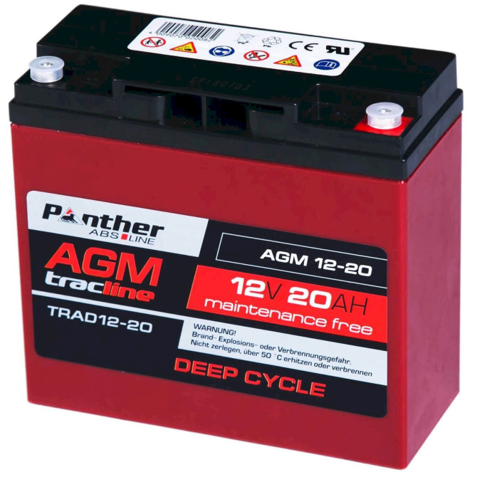 Panther Bleiakku AGM 12V 20Ah Batterie Antrieb Trolley Scooter