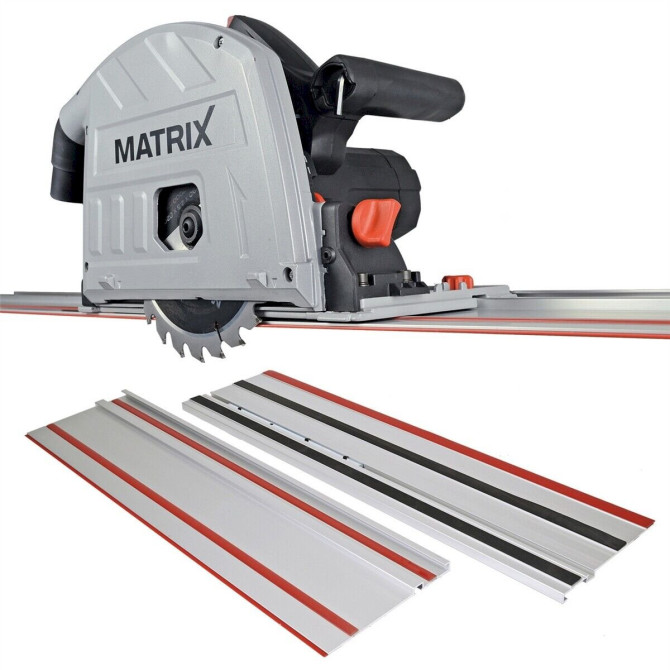 MATRIX Hand­kreis­sä­ge Tauchsäge mit Füh­rungs­schie­ne TRS 1400-64 1400W 190mm 69mm