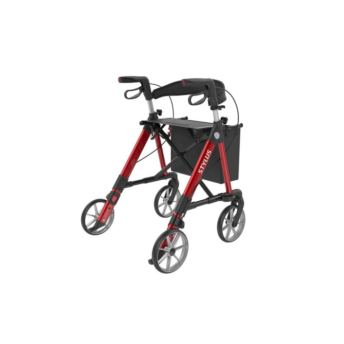 Rollator Rehasense Stylus Komplettpaket inkl. Greifhilfe Rot - Größe L