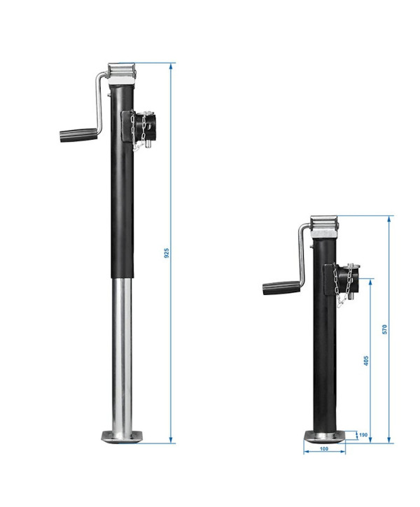 Ausdrehstütze klappbar 1000kg Abstellstütze 570-950mm Stützfuß Anhänger Stahl