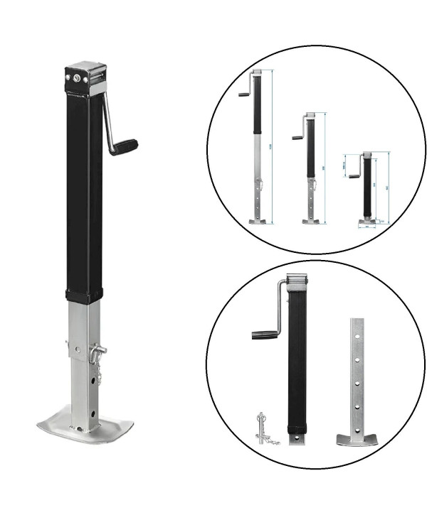 Ausdrehstütze klappbar 3500kg Abstellstütze 64-102cm Stützfuß Anhänger Stahl