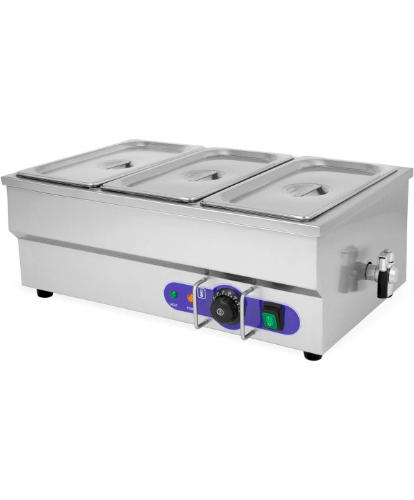 vertes Bain Marie Chauffe Plat électrique Professionnel 1500W 3x GN 1/3