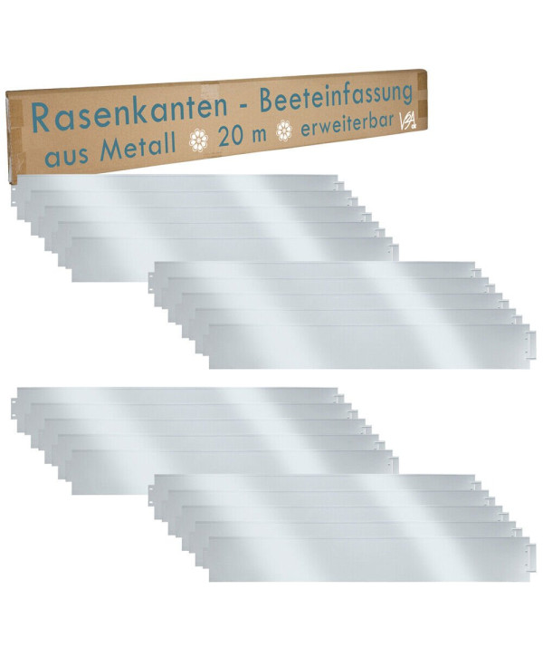 Rasenkante Metall 20m erweiterbar 100x14cm verzinkt Beeteinfassung Beetumrandung Mähkante Garten Umrandung