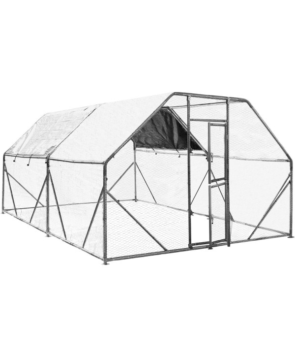 Wiltec XXL Freilaufgehege 6x3x2m mit wasserdichtem Sonnendach und Tür