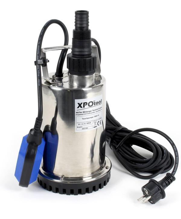 XPOtool Tauchpumpe bis 7500l/h 400W Schmutzwasserpumpe mit 10m Kabel