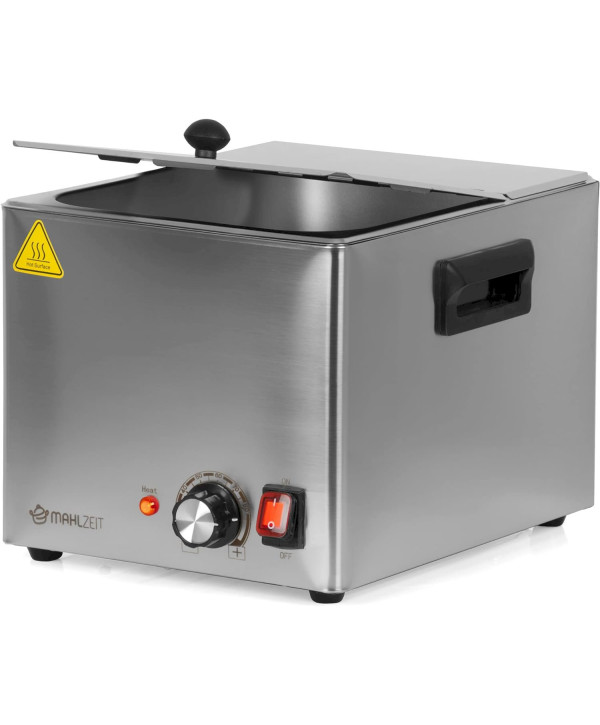 Mahlzeit Edelstahl Würstchenwärmer elektrisch 1200W Automatische Temperaturregelung, 6 Liter