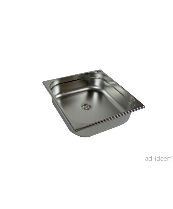 Edelstahl Waschbecken 354×325×100 mm mit Ablauf 25mm für Wohnmobil