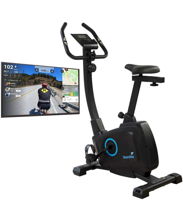 Skandika Ergometer Bragi schwarz Heimtrainer Kinomap Indoor-Fahrrad