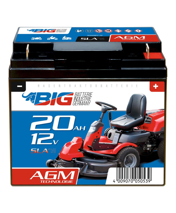 BIG Professional Garden AGM 12V 20Ah Rasentraktor Aufsitzmäher Batterie