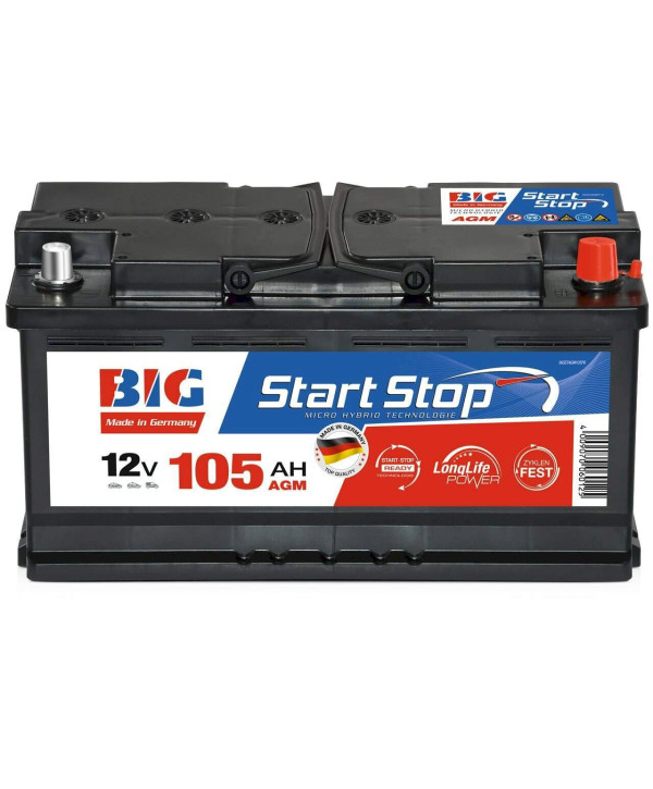 BIG Start-Stop Batterie Autobatterie AGM 12V 105Ah