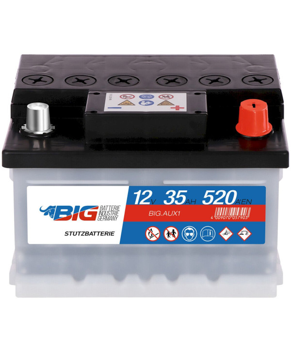 BIG AUX1 Premium Stützbatterie 12V 35Ah 520A/EN Autobatterie