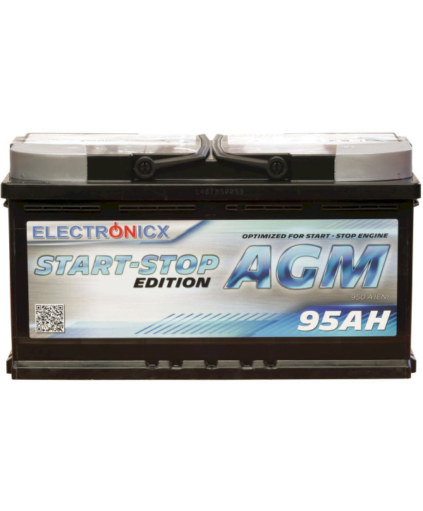 Electronicx AGM Autobatterie Starterbatterie Batterie Start-Stop 95 AH 12V 850A