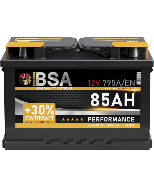 BSA Autobatterie 12V 85Ah +30% Startkraft Starterbatterie