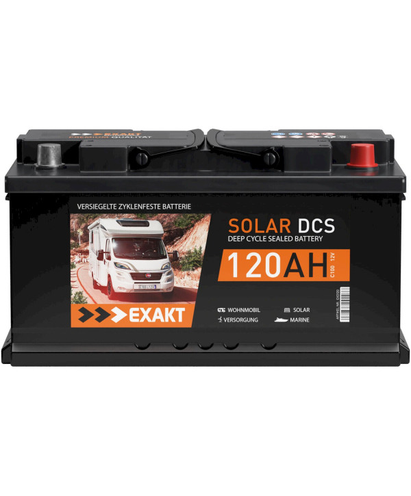 EXAKT Solarbatterie 120Ah 12V Wohnmobil Versorgung Boot