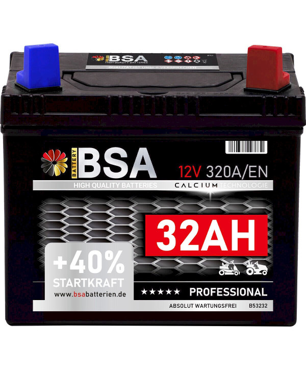 BSA Professional Rasentraktor Batterie 32Ah 12V (+Pol Rechts)