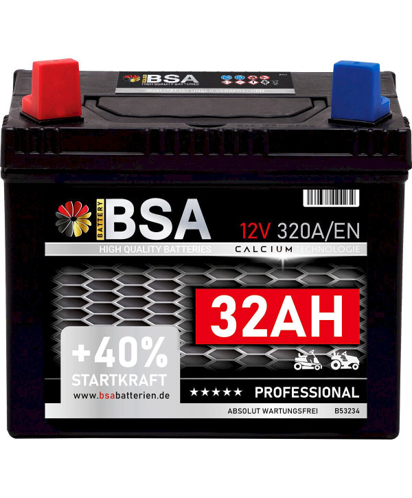 BSA Professional Rasentraktor Batterie 32Ah 12V (+Pol Links)