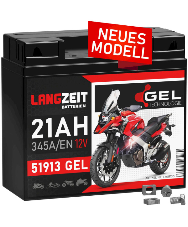 Langzeit Motorradbatterie 21Ah 12V 345A/EN