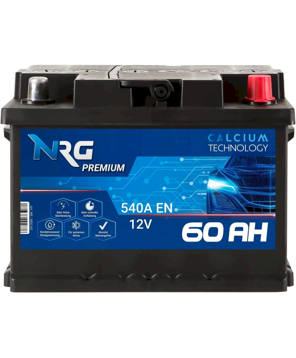 NRG Premium Starterbatterie Autobatterie 12V 60Ah