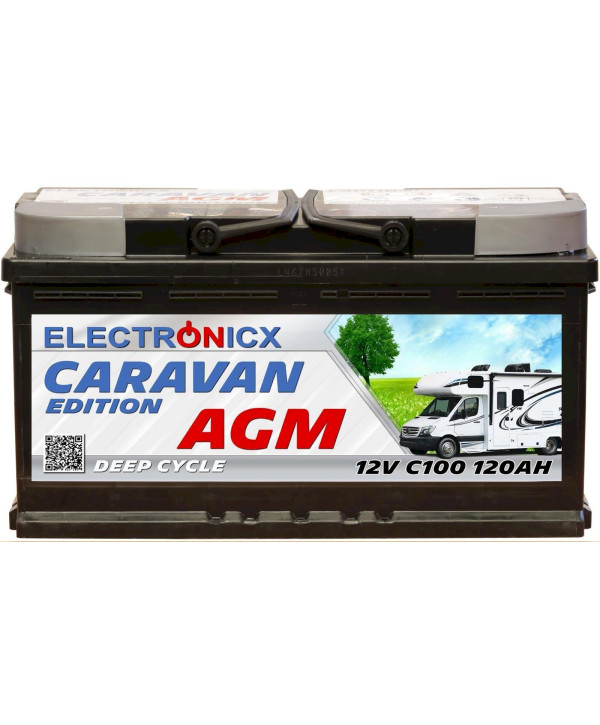 Electronicx Caravan Edition V2 Batterie AGM 120 AH 12V Wohnmobil Boot Versorgung