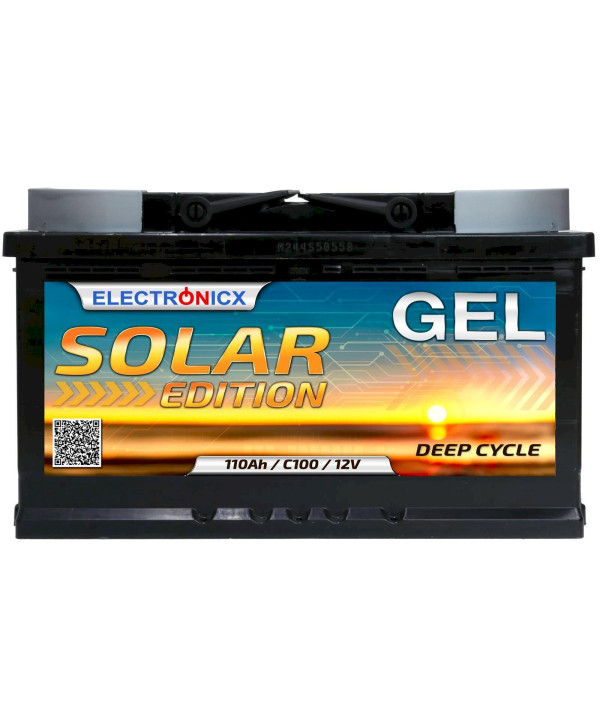 Electronicx Solarbatterie 12V 110AH Solar Edition GEL Batterie Solar Akku Versorgungsbatterie Camping Solaranlage