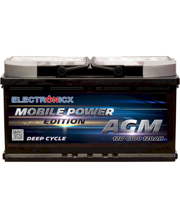 Electronicx Mobile Edition Batterie AGM 120 AH 12V Versorgungsbatterie Freizeit Akku