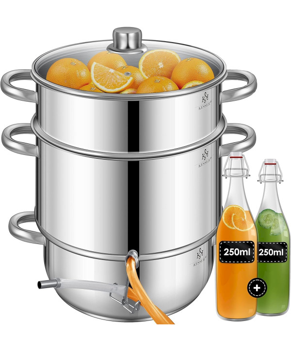 KESSER Extracteur de jus à vapeur 15 L en acier inoxydable