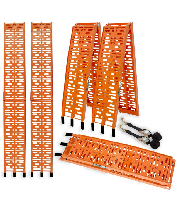 2x TRUTZHOLM Alu Auffahrrampen klappbar 340 kg 228cm Motorradrampen Verladerampen Orange