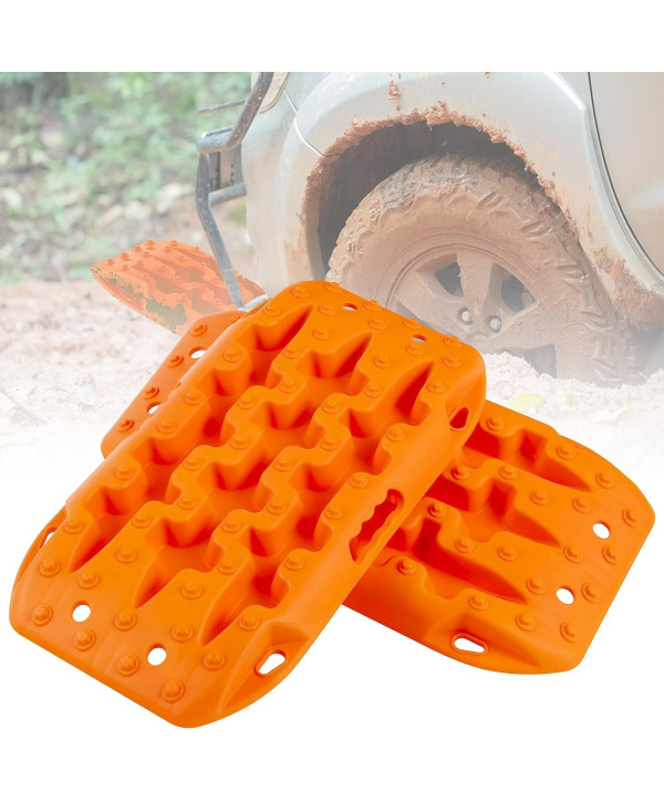 Patins de traction pour véhicules 58x31x6cm pour sable/boue/neige orange (PAIRE)