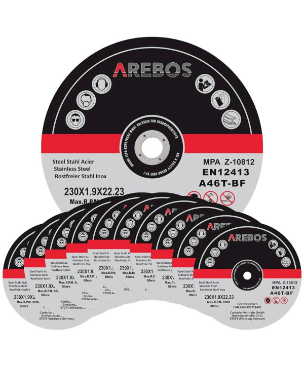 Arebos disques de coupe Ø230 x 1.9 mm - 50 pièces