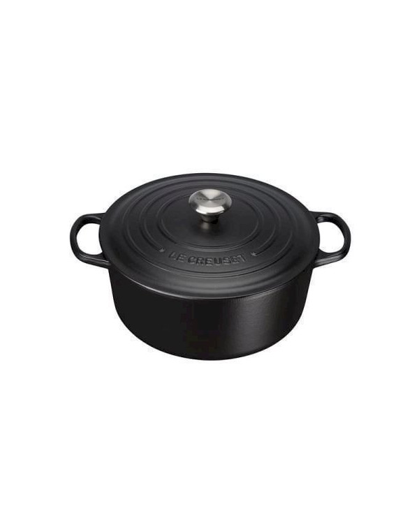 Le Creuset 21177240000430 Signature Cocotte Rond Fonte Noir Mat 24 cm