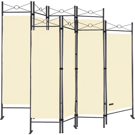 Deuba 991413 2x Raumteiler Trennwand Paravent Sichtschutz spanische Wand Umkleide 4tlg - creme/weiß