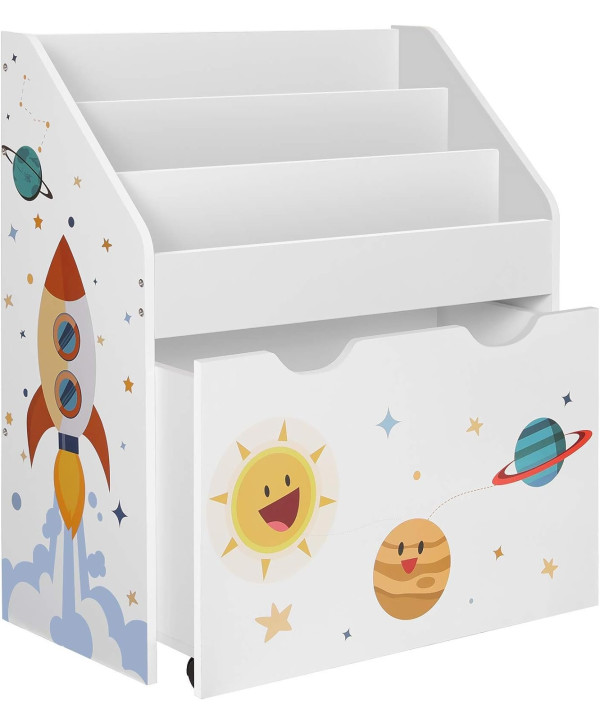 SONGMICS Étagère pour jouets 3 compartiments bibliothèque pour enfants