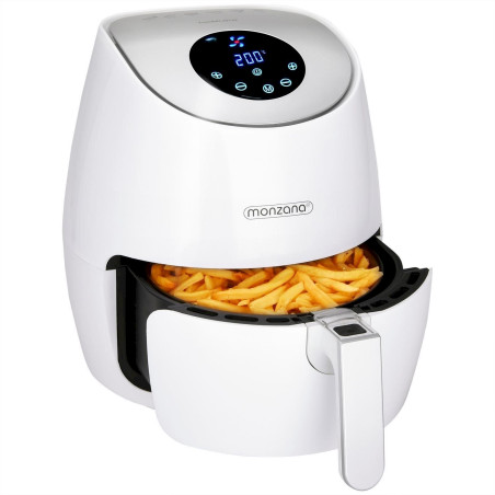 Monzana 104342 Friteuse électrique à air chaud blanc avec écran tactile - 1500 W - 3,6 litres cuisine