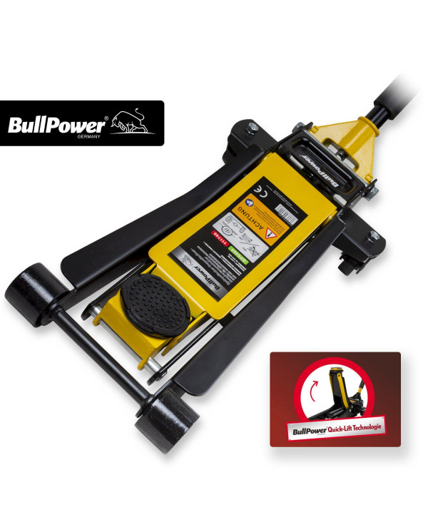 BullPower BP6495 Hydraulischer tiefer Racing Rangierwagenheber 2,5 Tonnen mit Quicklift