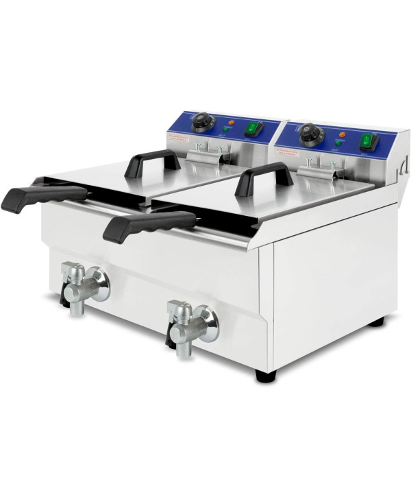 vertes Friteuse Electrique Professionnelle 2 x 13L