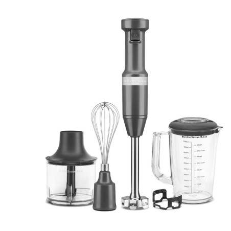 KitchenAid 5KHBV83EDG mixeur plongeant 180W avec fil + accessoires, gris foncé