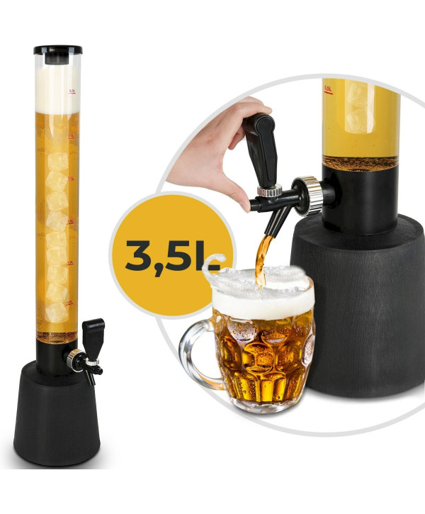 Biersäule mit Zapfhahn 3,5L 90cm hoch mit Ständer BPA-frei