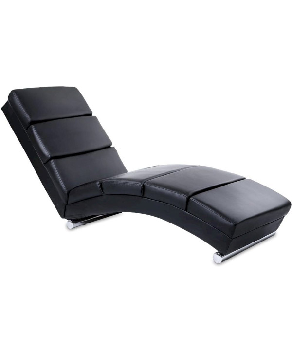 Chaise longue en simili cuir rembourré 154x51x73cm Fauteuil de Relaxation