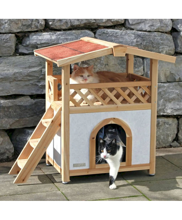 Kerbl Tyrol Alpin maison pour chat 2 niveaux 88x57x77cm