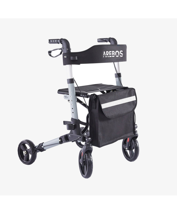 Arebos Alu Rollator Klappbar mit Einkaufstasche