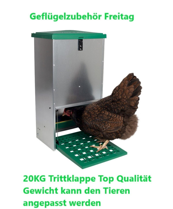 Futterautomat für Hühner mit Trittklappe 20 kg